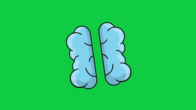 simple colorful brain icon 2d animation