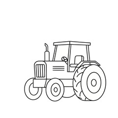 Obraz premium Line art tractor illustration