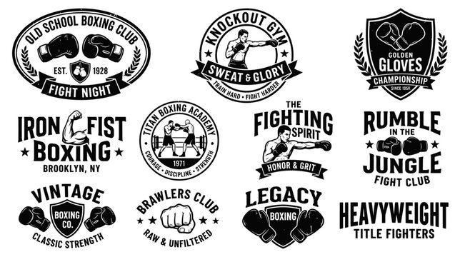 Vintage Boxing Club Emblems and Logos Collection