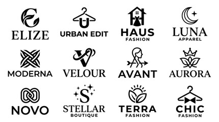 Fototapeta premium Fashion Brand Logos and Names.