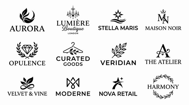 Collection of luxury brand logos.