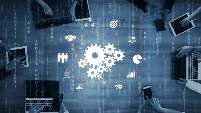 Teamwork and collaboration, group productivity, communication strategies, joint goals, and collaborative success through strong team dynamics and shared business vision. Muxer