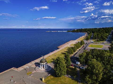 Overlook over Petrozavorsk and lake Onega, Karelia, Russia