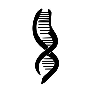 DNA double helix icon set with geometric shapes and sleek lines featuring biotechnology, genetics, molecular biology with vector and illustration
