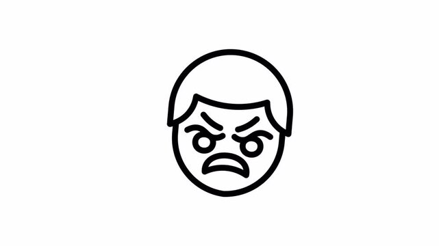 Frowning Brow minimalist stroke animation