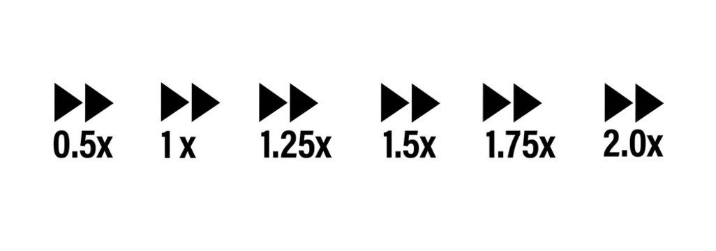 Button icon set. Fast forward media player control icon symbol