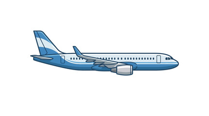 Blue Commercial Airplane Vector Illustration © suris