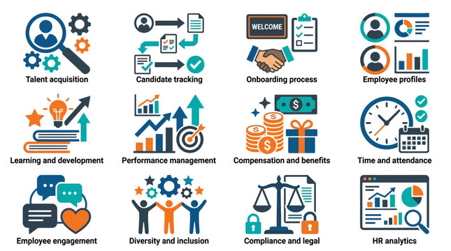 Business icons for human resources management.