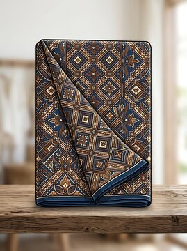 Traditional batik fabric with intricate floral patterns