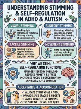 Infographic about stimming and self-regulation in adhd and autism