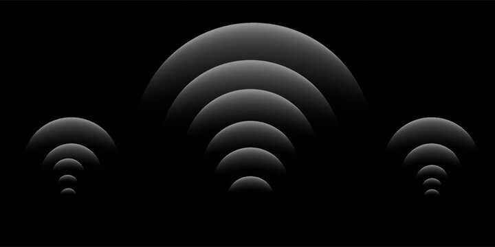 sensor waves set icon on grid transparent, ripple white color, sound wave light effect, radar and sonar digital technology, vector illustration