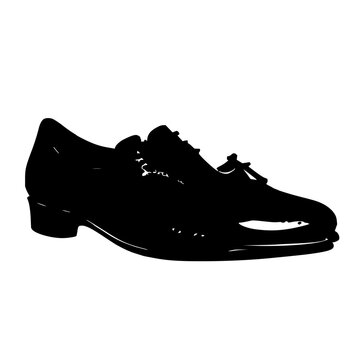 Classic brogue shoes silhouette set with intricate perforated details featuring smooth curves and white background