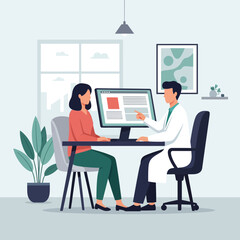 Fototapeta premium Doctor Patient Consultation In Modern Medical Office