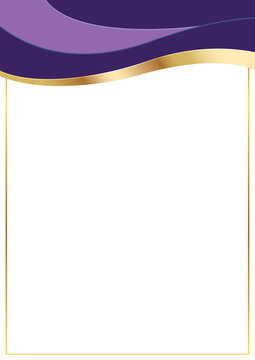 abstract diploma certificate background layout with amethyst gold wavy line