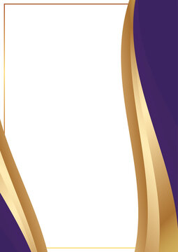 abstract graduation certificate background layout with violet gold curve
