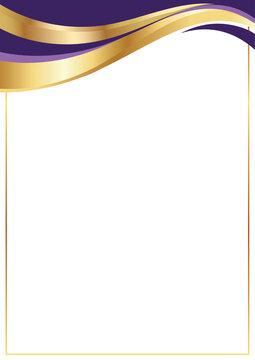corporate certificate background template with deep purple gold curve