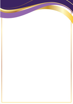 corporate achievement certificate background template with purple gold curve
