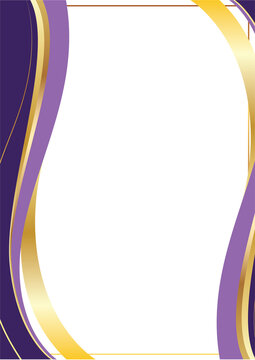 luxury success certificate background design with purple gold wavy line