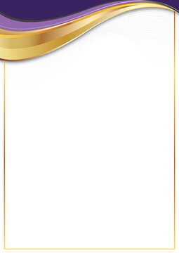 professional diploma certificate background design with deep purple gold wave