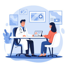 Fototapeta premium Doctor Patient Consultation At A Modern Medical Office