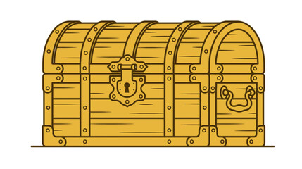 Wooden Treasure Chest with Metal Accents © hana