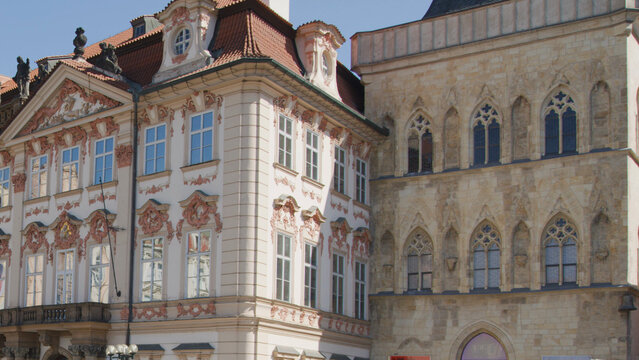 Ornate Baroque and Gothic Facades in Historic Prague Old Town Square