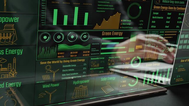 Explore a dynamic green energy dashboard showcasing various renewable energy sources, benefits, and innovative technology aimed at fostering sustainability and energy efficiency. Cipher