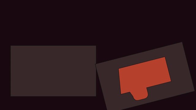 Rotating red thumbs down animation on dark 4k background, for negative feedback, and dislike social, media concept