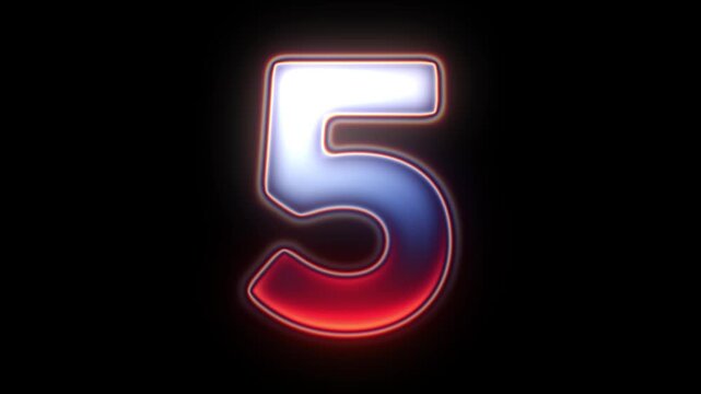 A vibrant ten seconds countdown clock featuring bold, neon-gradient numbers flashing against a dark black background.