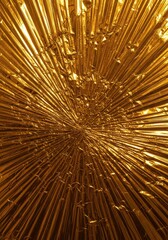 Fototapeta premium Abstract Golden Radial Background with Textured Metallic Foil and Reflective Surface for Festive Celebrations
