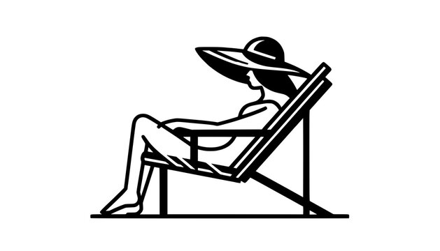 Woman sits comfortably in a lounge chair wearing a sun hat while enjoying a quiet afternoon of relaxation.