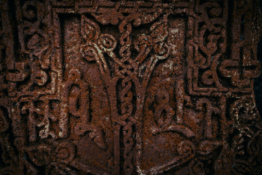 dark stone ancient cross texture