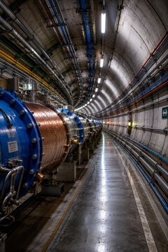 Particle Accelerator Tunnel with Scientific Research Infrastructure