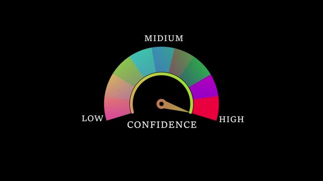 Motion animation on a transparent background alpha channel.  Motion graphics of level miter concept .confidence  Level Measuring animation.4k video