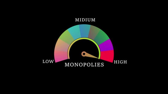 Motion animation on a transparent background alpha channel.  Motion graphics of level miter concept .monopolies Level Measuring animation.4k video
