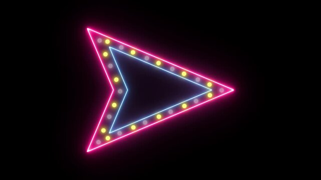 Neon entertainment sign, vintage retro night light, cafe bar