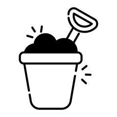 Shovel with mud and basket denoting concept of mud pail  © Rabiya