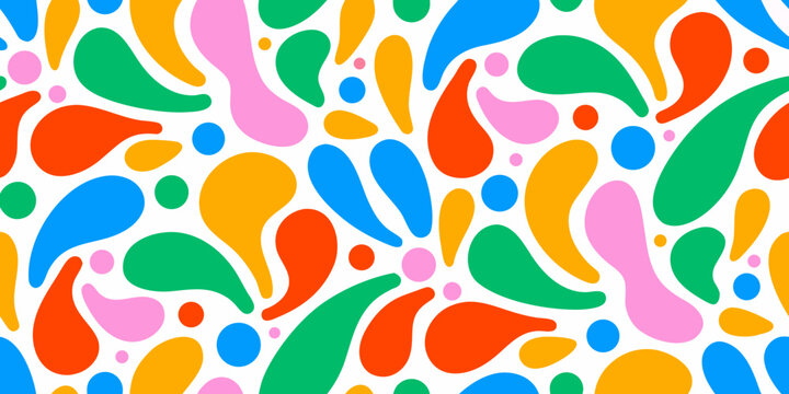 Colorful Fluid Blob Pattern On White Background