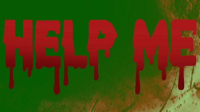 Spooky halloween background with bloody text creepy green and red colors horror theme