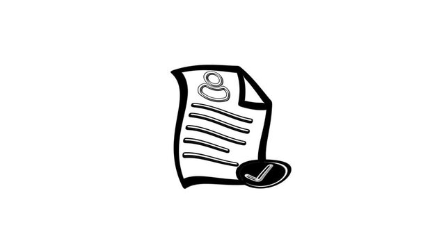 minimalist doc file icon animation, digital document symbol for business, office workflow and file management concept on white background