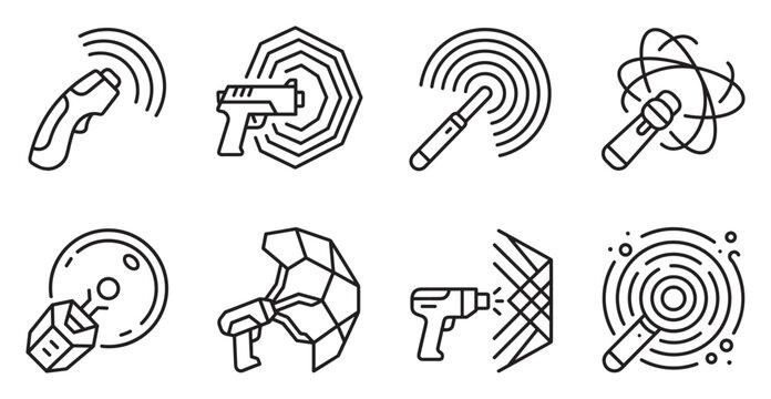 Sci fi energy weapon collection with shields and futuristic technology elements.