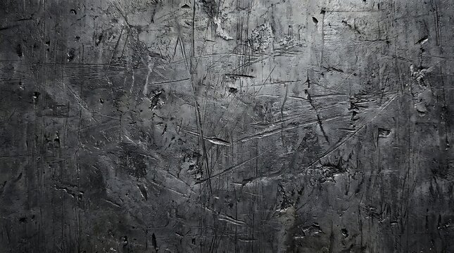 Dark graphite background with scratches. Distressed metal texture for industrial design.