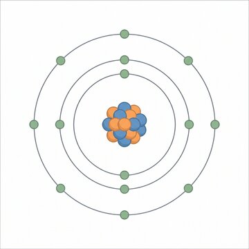 Detailed illustration of an atomic structure showing the nucleus and electrons in orbit