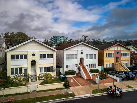 Old apartment blocks at Bondi Beach Sydney, Australia