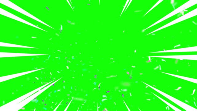 Motivational quote text animation on green screen background with falling confetti effect for inspirational video editing with video dynamic animated