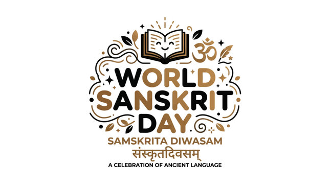 World Sanskrit Day Celebration Logo - Ancient Language Awareness
