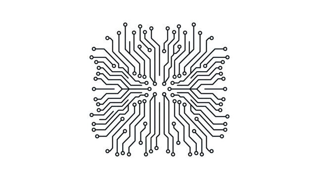 Abstract Circuit Board Design with Complex Electronic Pathways.
