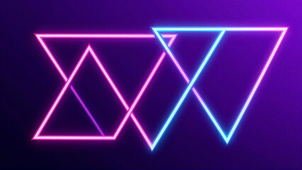 Fototapeta premium Abstract Neon Glowing Geometric Triangles Background