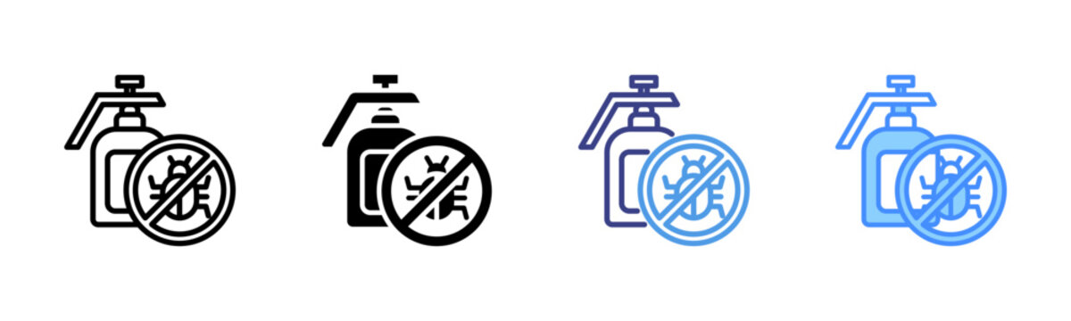 Pesticide Icon Set Multiple Style Collection