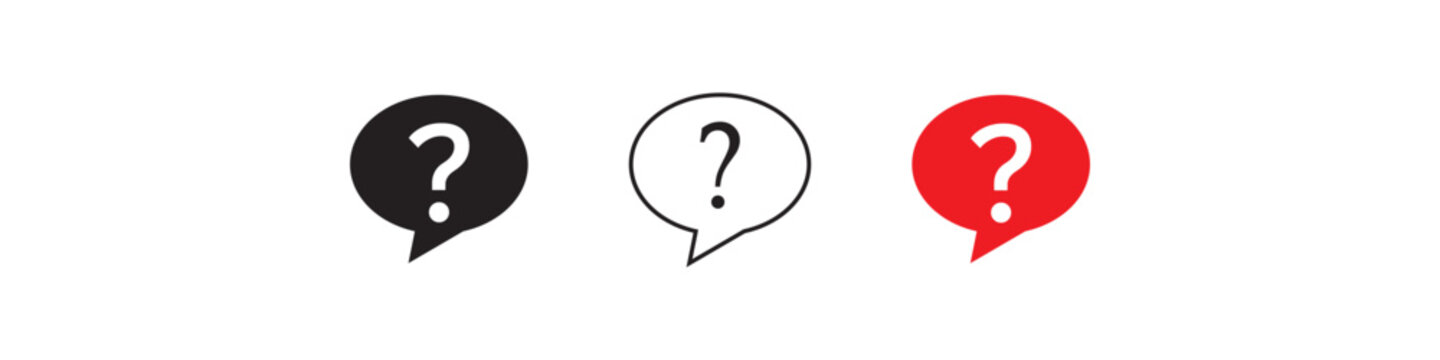 Colorful Question mark icon set. Help FAQ Conversation Vector Collection. customer support, help center, chat symbol isolated on white background. eps10
